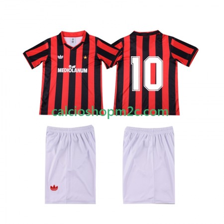 AC Milan 10 1991 Retro Bambino Maglia Prima 1990 Manica Corta